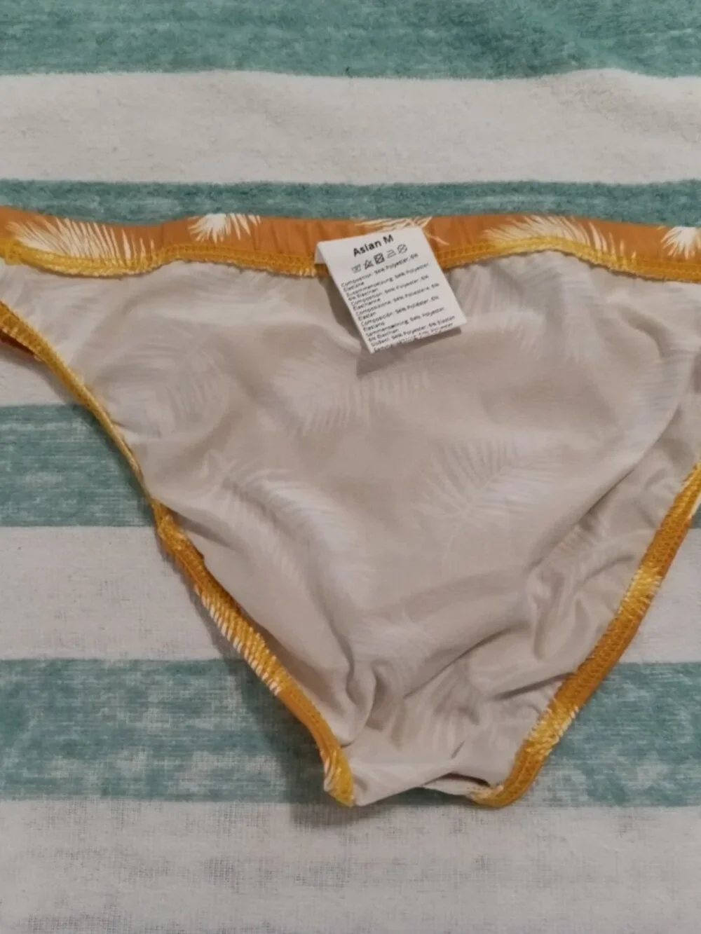 NIB UNBRANDED TAN LEAF PATTERN UNDERWEAR BRIEF, ASIAN SIZE 